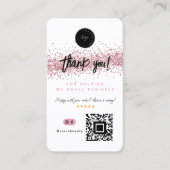 QRコード&ロゴサンキューバラ金ゴールドグリッター 名刺 (正面)