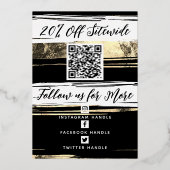 QRコード&ロゴモダン割引カード 箔シーズンカード (裏面)