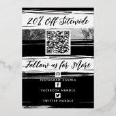 QRコード&ロゴモダン割引カード 箔シーズンカード (裏面)