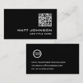 QRコード |ロゴモダン白黒名刺 名刺 (正面/裏面)