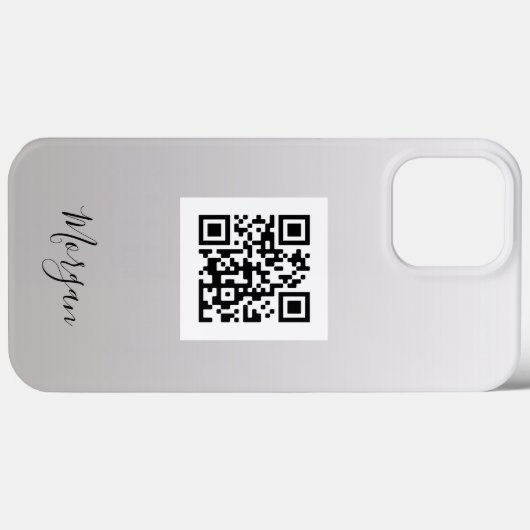 QRコード、ロゴ、アートまたはフォトブロック名グラデーショングレー Case-Mate iPhoneケース (裏面 (横))