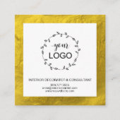 *~* qrコード·ロゴ-ソーシャル·メディア·アイコン金箔 スクエア名刺 (正面)