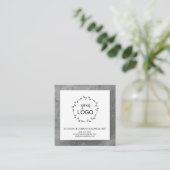 *~* qrコード·ロゴ-ソーシャル·メディア·アイコン銀色   スクエア名刺 (スタンド正面)