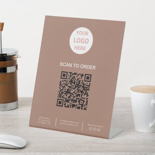 QRコード ロゴ ベーカリービジネス ペデスタルサイン 台座サイン (インサイチュ)