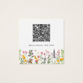 QRコード ワイルドフラワー ウェディング RSVP カード (裏面)