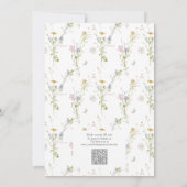 QRコード ワイルドフラワー 水彩画 ガーデン ブライダルシャワー 招待状 (裏面)