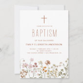 QRコード ワイルドフラワー 洗礼 庭園 開花 招待状 (正面)