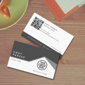 QRコード | 一般的なグレーのミニマル実在ス不動産 名刺