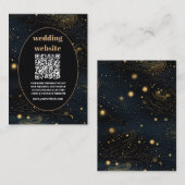 qrコード 三日月 ゴールド 結婚式 エンクロージャーカード (正面/裏面)