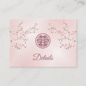 QRコード |中国のの結婚ほこりっぽいピンク詳細 エンクロージャーカード (正面)