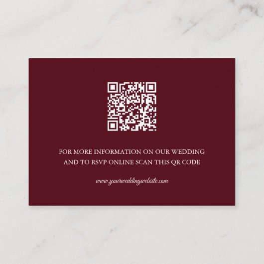 QRコード |中国のの結婚ほこりっぽいピンク詳細 エンクロージャーカード (裏面)