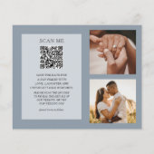 QRコード 予算に優しい Save Our Date ダスティブルー (裏面)