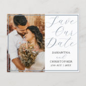 QRコード 予算に優しい Save Our Date ダスティブルー (正面)