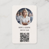 QRコード，写真，サロン 名刺 (正面)