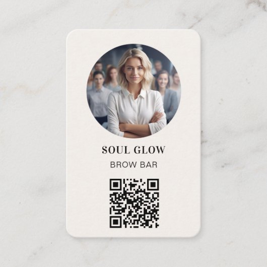 QRコード，写真，サロン 名刺 (正面)