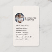 QRコード，写真，サロン 名刺 (裏面)