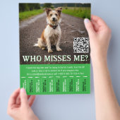 QRコード＆切り取り式の編集可能な迷子犬ポスター チラシ (手)