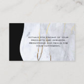 QRコード/大理石ブルー金ゴールド名刺 名刺 (裏面)