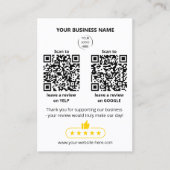 QRコード 小規模ビジネスレビュー グーグルとyelp 名刺 (正面)