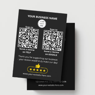 QRコード 小規模ビジネスレビュー グーグルとyelp 名刺
