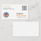 QRコード |建物モダンロゴ |会社 名刺 (正面/裏面)