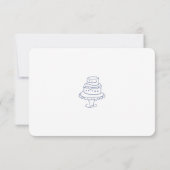 QRコード 手描きドゥードル ブルー RSVP 返信 (裏面)