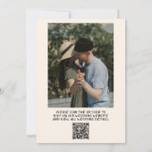 QRコード 手描き ケーキ フォト ウェディング 招待状 (裏面)