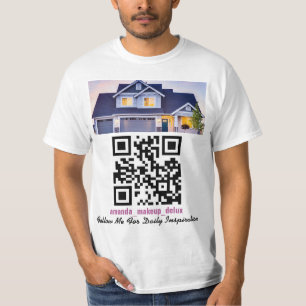 QRコード、文字写真またはロゴTシャツ Tシャツ
