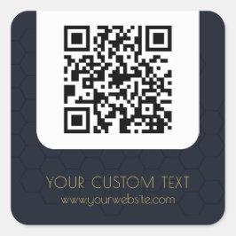 QRコード(文字・カスタムネービー・ブルー) スクエアシール