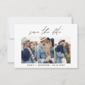 QRコード – 日付3写真モダンを保存エレガント セーブザデート (正面)