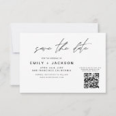 QRコード – 日付3写真モダンを保存エレガント セーブザデート (裏面)