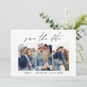 QRコード – 日付3写真モダンを保存エレガント セーブザデート (スタンド正面)