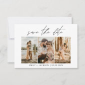 QRコード – 日付3写真モダンを保存エレガント セーブザデート (正面)