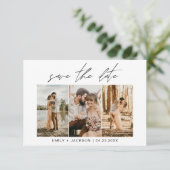 QRコード – 日付3写真モダンを保存エレガント セーブザデート (スタンド正面)