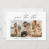 QRコード – 日付3写真モダンを保存エレガント セーブザデート (正面)