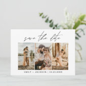 QRコード – 日付3写真モダンを保存エレガント セーブザデート (スタンド正面)