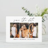 QRコード – 日付3写真モダンを保存エレガント セーブザデート (スタンド正面)