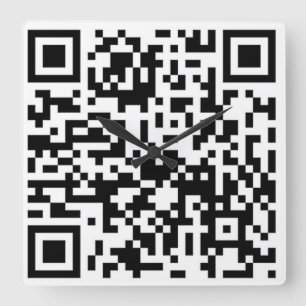 QRコード – 時間はコンセプトの人間の想像力 スクエア壁時計