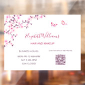 QRコード 桜 ピンク 白 ウィンドウサイン (シート2)