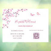 QRコード 桜 ピンク 白 ウィンドウサイン (シート3)
