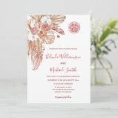 QRコード |水の色ボホフラワー中国のズ結婚ズ 招待状 (スタンド正面)