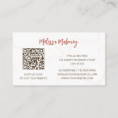 QRコード |水彩ボホ熱帯の花 名刺 (裏面)