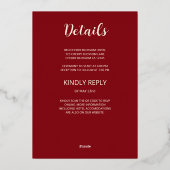 Qrコード |水彩牡丹中国の結婚の 箔招待状 (裏面)