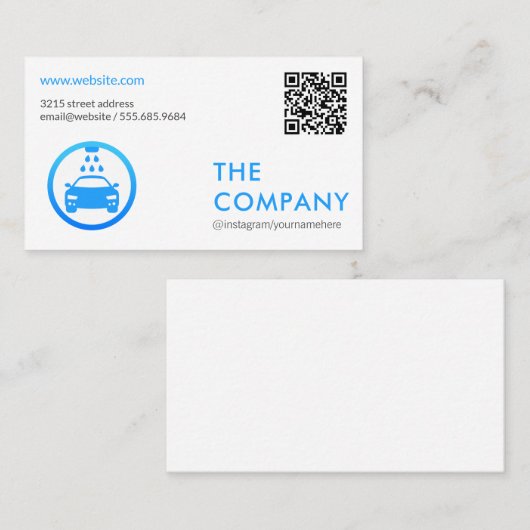 QRコード | 洗車ロゴ 名刺 (正面/裏面)
