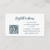 QRコード |熱帯の水彩葉 名刺 (裏面)