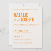 QRコード 現代 伝統 カラフル フォト ウェディング 招待状 (正面)