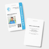 QRコード 登録看護師 医療センター 写真付きID バッジ (正面＆裏面)