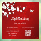 QRコード |白いさくらんぼ咲き赤 ウィンドウサイン (シート3)