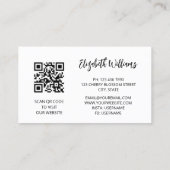 QRコード |白いさくらんぼ咲き赤 名刺 (裏面)