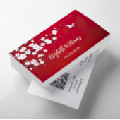 QRコード |白いさくらんぼ咲き赤 名刺